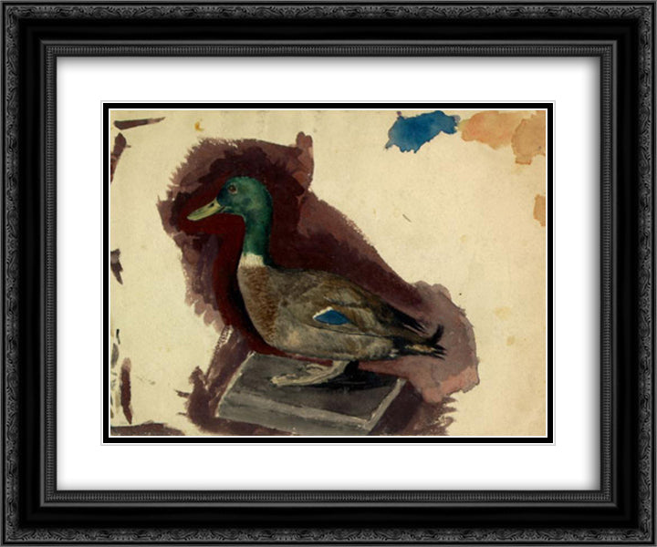 Stuffed duck 24x20 Black Ornate Wood Framed Art Print Poster with Double Matting by Roerich, Nicholas