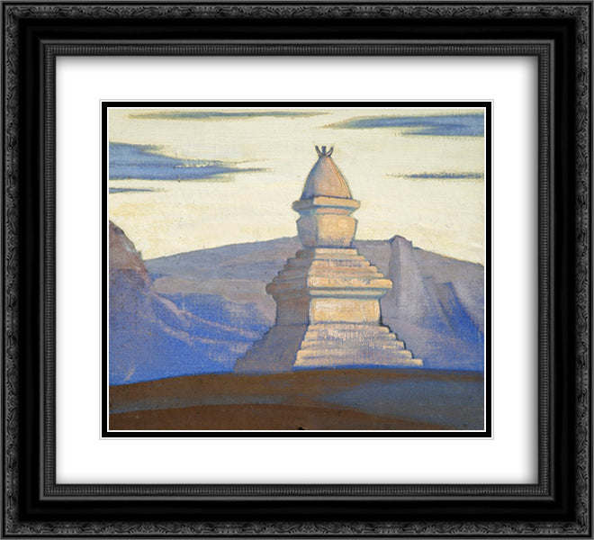 Stupa near Sharugen 22x20 Black Ornate Wood Framed Art Print Poster with Double Matting by Roerich, Nicholas