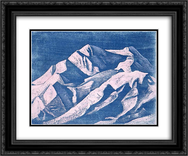 Sunset near Shekar 24x20 Black Ornate Wood Framed Art Print Poster with Double Matting by Roerich, Nicholas
