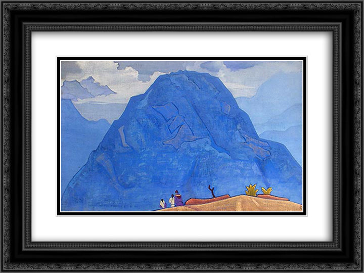 Tashiding 24x18 Black Ornate Wood Framed Art Print Poster with Double Matting by Roerich, Nicholas