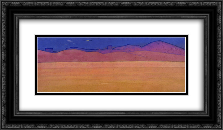Tempe-jal-tzen-baykin (City of mobster Ja Lama) 24x14 Black Ornate Wood Framed Art Print Poster with Double Matting by Roerich, Nicholas