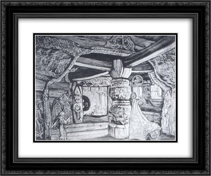 Terem of Kikimora 24x20 Black Ornate Wood Framed Art Print Poster with Double Matting by Roerich, Nicholas