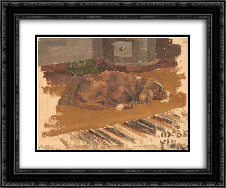 The dog has gone 24x20 Black Ornate Wood Framed Art Print Poster with Double Matting by Roerich, Nicholas