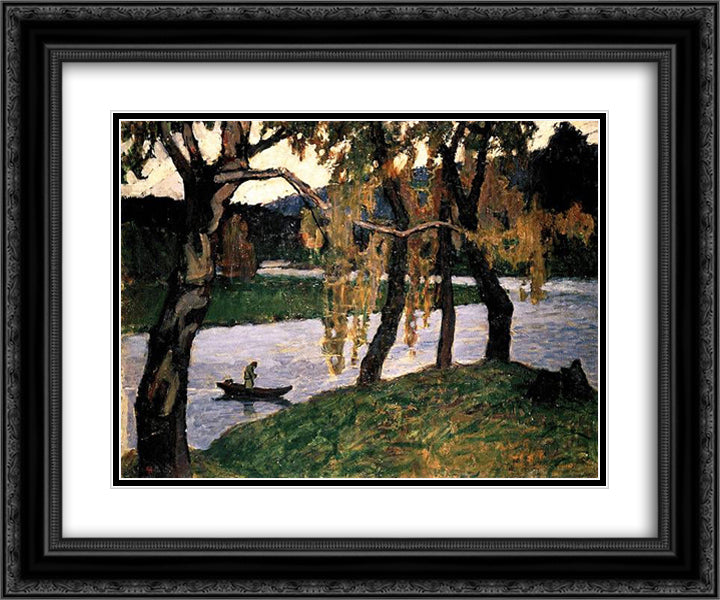 The fading day 24x20 Black Ornate Wood Framed Art Print Poster with Double Matting by Roerich, Nicholas