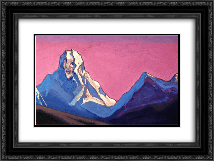 The giant 24x18 Black Ornate Wood Framed Art Print Poster with Double Matting by Roerich, Nicholas