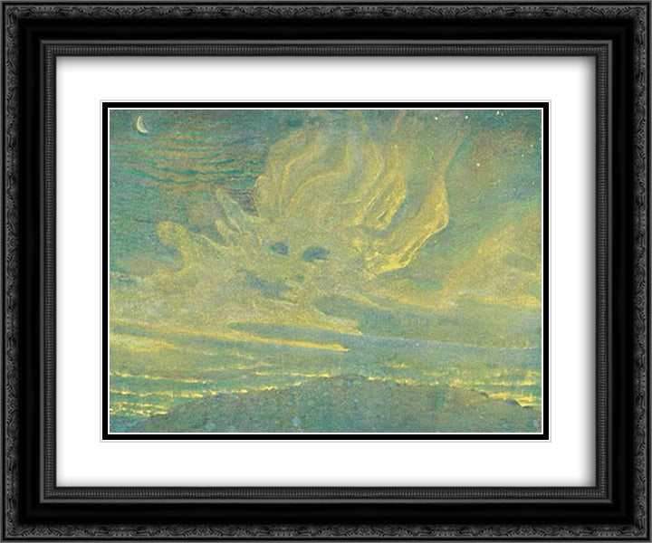 The great sacrifice 24x20 Black Ornate Wood Framed Art Print Poster with Double Matting by Roerich, Nicholas