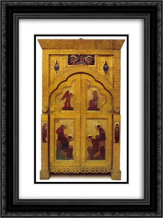 The King's Gate with the gate canopy 18x24 Black Ornate Wood Framed Art Print Poster with Double Matting by Roerich, Nicholas