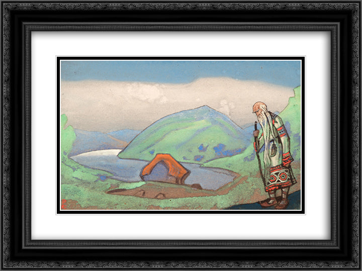The oldest, the wisest 24x18 Black Ornate Wood Framed Art Print Poster with Double Matting by Roerich, Nicholas