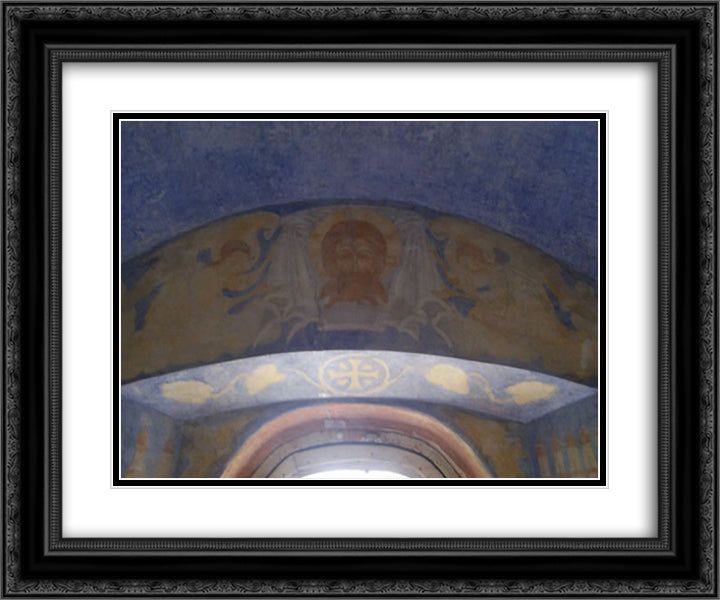 The painting of chapel of St. Anastasia 24x20 Black Ornate Wood Framed Art Print Poster with Double Matting by Roerich, Nicholas
