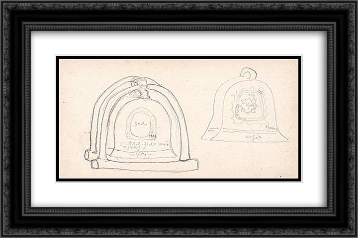 The tsar-bell 24x16 Black Ornate Wood Framed Art Print Poster with Double Matting by Roerich, Nicholas