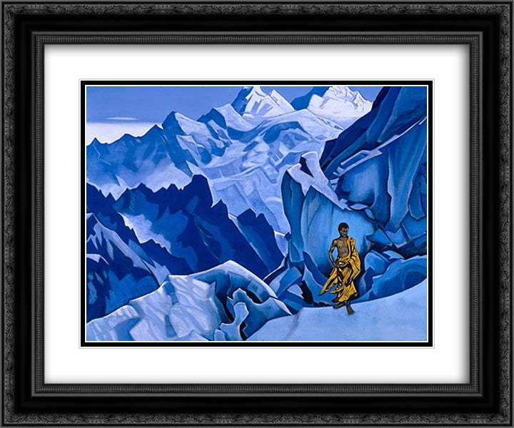 The unspilling vessel 24x20 Black Ornate Wood Framed Art Print Poster with Double Matting by Roerich, Nicholas