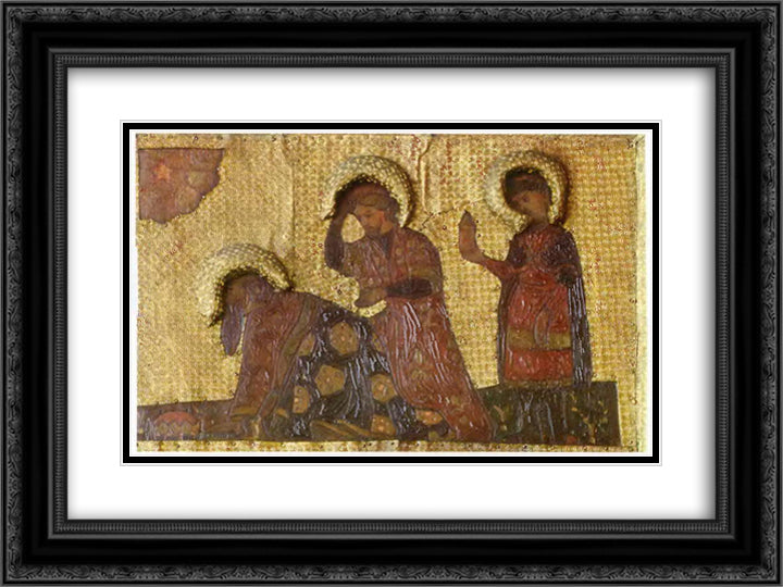 The Virgin Holidays. Adoration of the Magi. Three kings. 24x18 Black Ornate Wood Framed Art Print Poster with Double Matting by Roerich, Nicholas