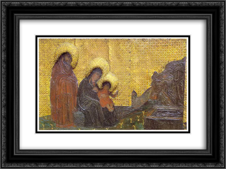 The Virgin Holidays. Introduction of the Virgin in Temple. Holy Family. 24x18 Black Ornate Wood Framed Art Print Poster with Double Matting by Roerich, Nicholas