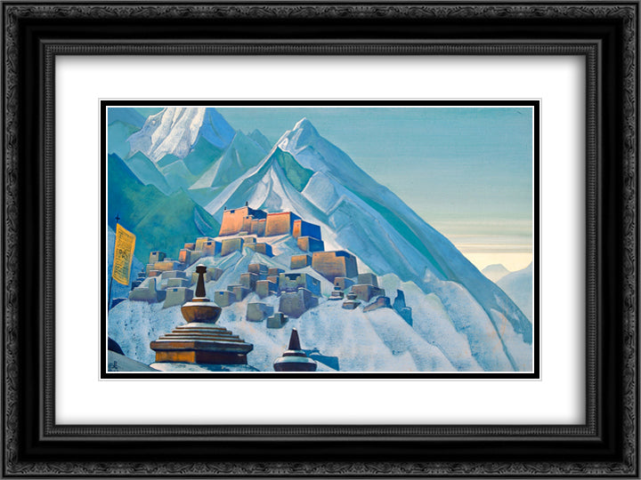 Tibet. Himalayas. 24x18 Black Ornate Wood Framed Art Print Poster with Double Matting by Roerich, Nicholas