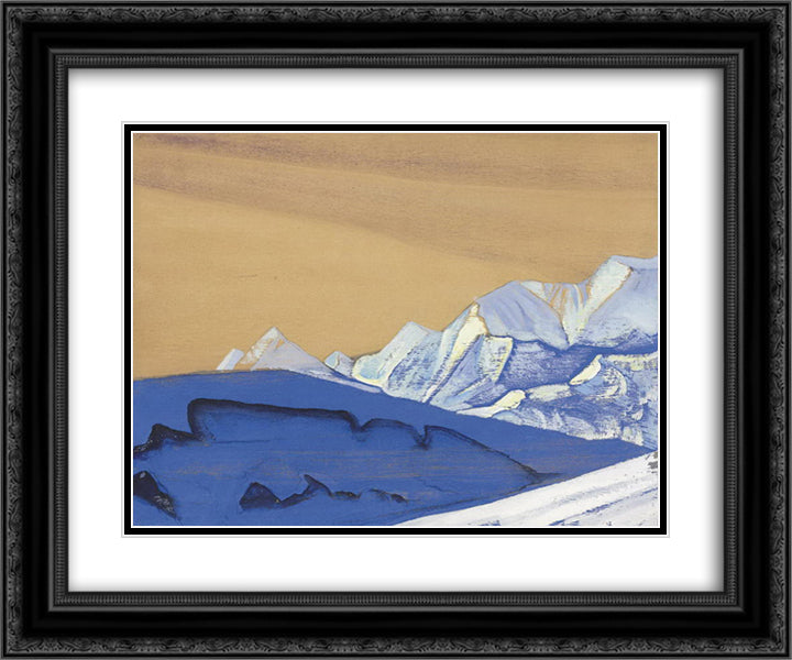 Tibet 24x20 Black Ornate Wood Framed Art Print Poster with Double Matting by Roerich, Nicholas