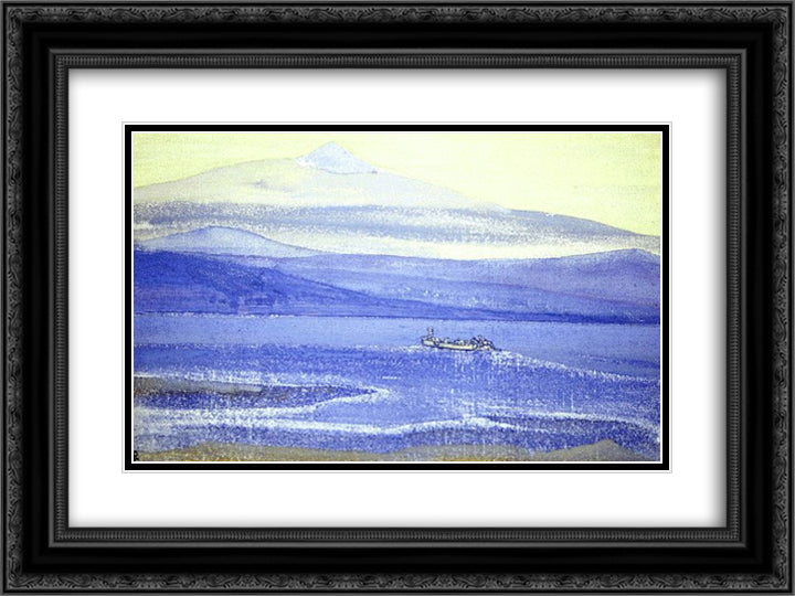 Tibetian way 24x18 Black Ornate Wood Framed Art Print Poster with Double Matting by Roerich, Nicholas