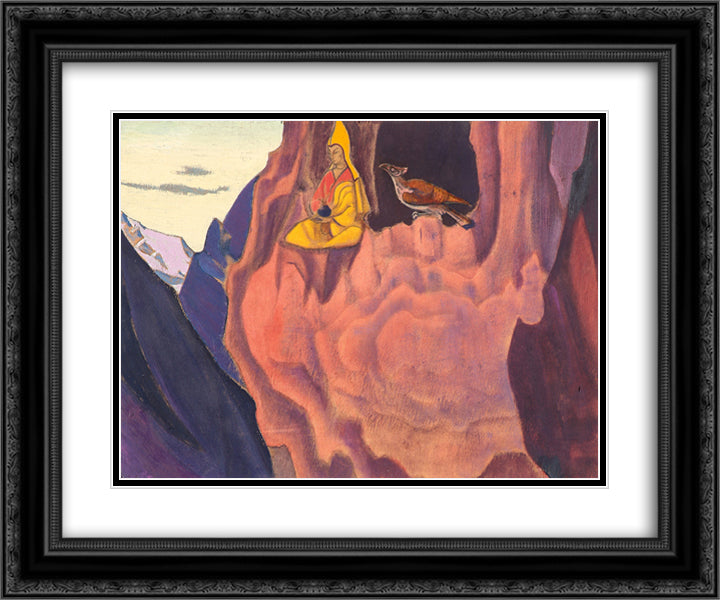 Tidings of the Eagle 24x20 Black Ornate Wood Framed Art Print Poster with Double Matting by Roerich, Nicholas