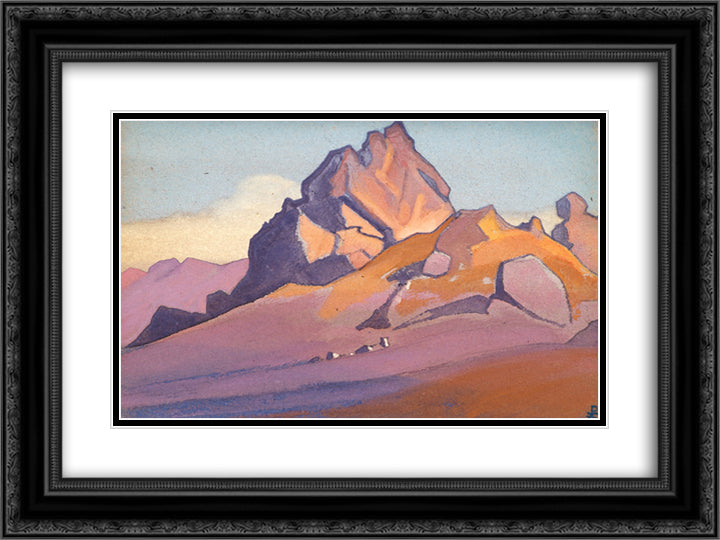 Timur Khada 24x18 Black Ornate Wood Framed Art Print Poster with Double Matting by Roerich, Nicholas