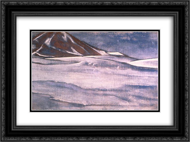 Trans-Himalayas 24x18 Black Ornate Wood Framed Art Print Poster with Double Matting by Roerich, Nicholas