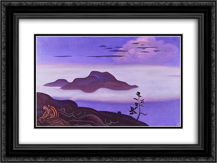 Treasure 24x18 Black Ornate Wood Framed Art Print Poster with Double Matting by Roerich, Nicholas