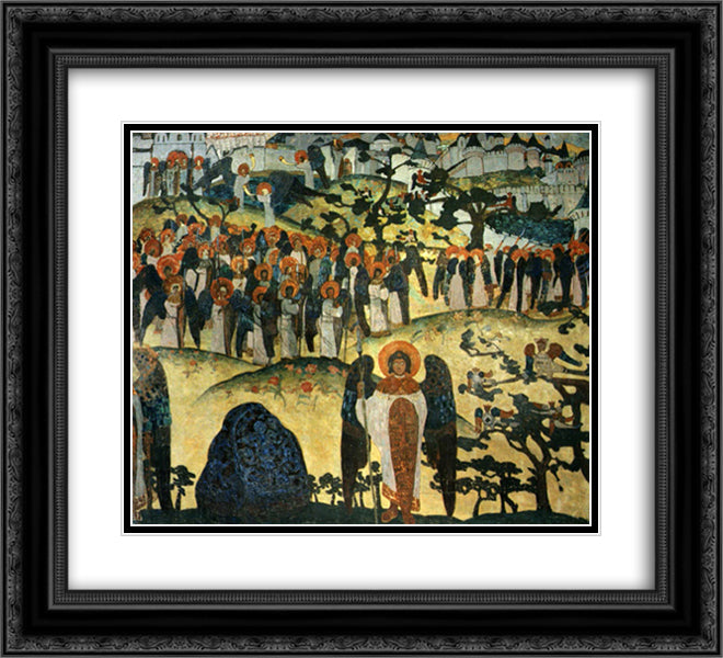 Treasure of Angels 22x20 Black Ornate Wood Framed Art Print Poster with Double Matting by Roerich, Nicholas