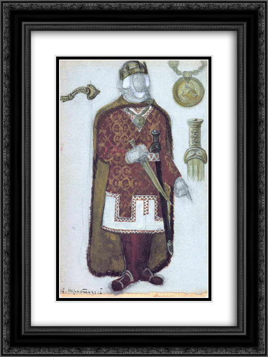 Tristan 18x24 Black Ornate Wood Framed Art Print Poster with Double Matting by Roerich, Nicholas