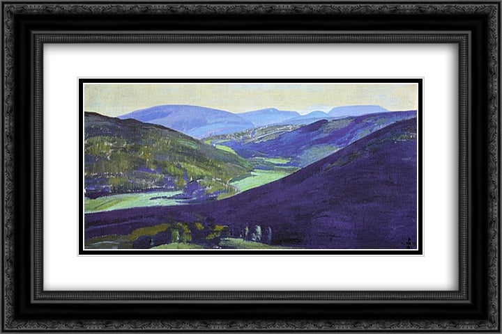 Tulola 24x16 Black Ornate Wood Framed Art Print Poster with Double Matting by Roerich, Nicholas