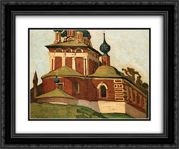 Uglich. Church of prince Dmitry. 24x20 Black Ornate Wood Framed Art Print Poster with Double Matting by Roerich, Nicholas