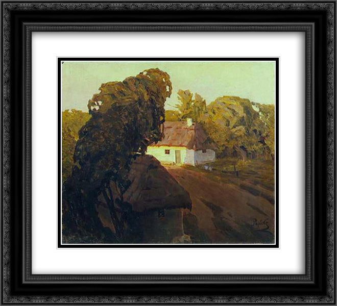 Ukrainian landscape 22x20 Black Ornate Wood Framed Art Print Poster with Double Matting by Roerich, Nicholas