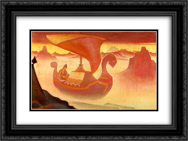 Unknown singer 24x18 Black Ornate Wood Framed Art Print Poster with Double Matting by Roerich, Nicholas