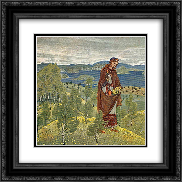 Unkrada 20x20 Black Ornate Wood Framed Art Print Poster with Double Matting by Roerich, Nicholas