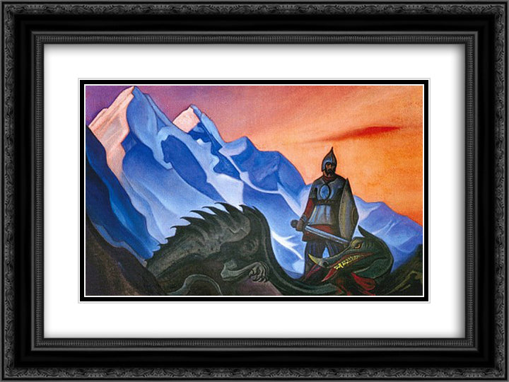 Victory (Gorynych the Serpent) 24x18 Black Ornate Wood Framed Art Print Poster with Double Matting by Roerich, Nicholas