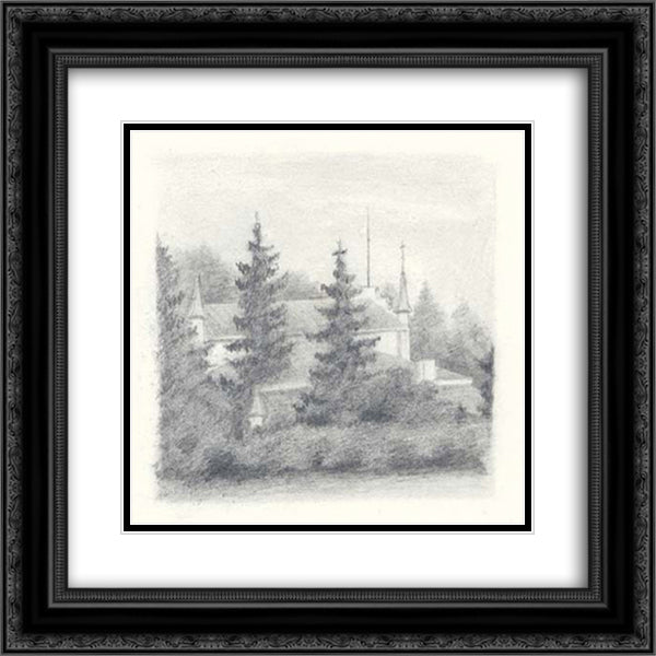 View of Izvara estate 20x20 Black Ornate Wood Framed Art Print Poster with Double Matting by Roerich, Nicholas