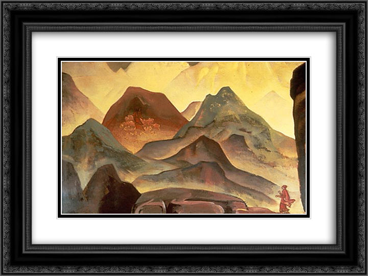 Vision 24x18 Black Ornate Wood Framed Art Print Poster with Double Matting by Roerich, Nicholas