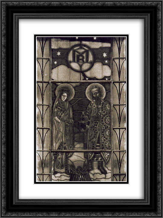 Vitrage 18x24 Black Ornate Wood Framed Art Print Poster with Double Matting by Roerich, Nicholas