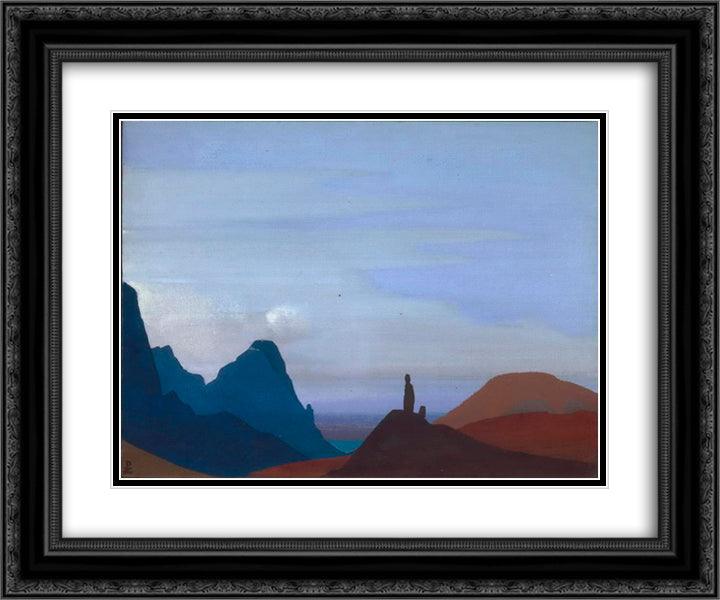 Waiting 24x20 Black Ornate Wood Framed Art Print Poster with Double Matting by Roerich, Nicholas