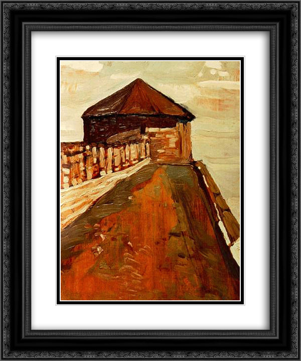 Watchtower in Novgorod 20x24 Black Ornate Wood Framed Art Print Poster with Double Matting by Roerich, Nicholas
