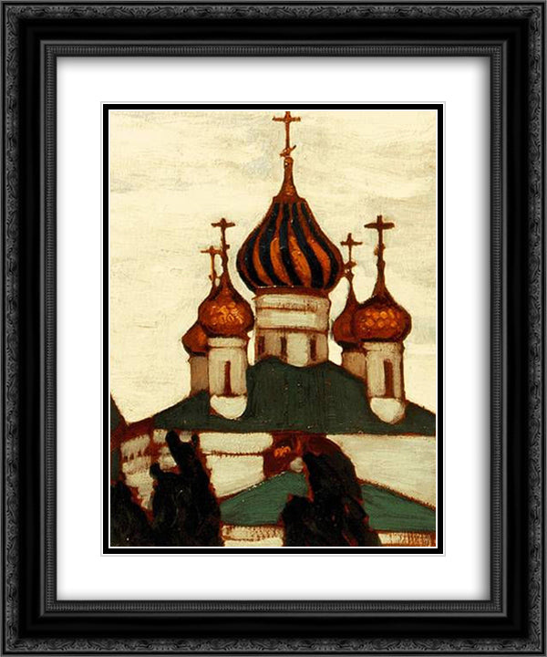 Yaroslavl. Saint Basil Church. 20x24 Black Ornate Wood Framed Art Print Poster with Double Matting by Roerich, Nicholas