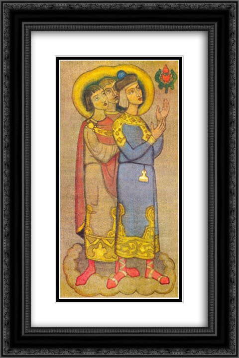 Young men, successors 16x24 Black Ornate Wood Framed Art Print Poster with Double Matting by Roerich, Nicholas
