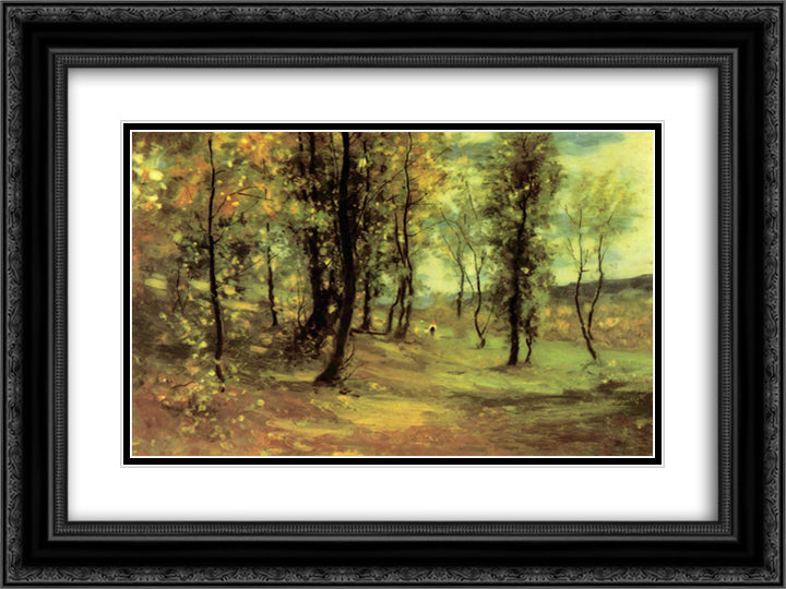 Clearing Back 24x18 Black Ornate Wood Framed Art Print Poster with Double Matting by Grigorescu, Nicolae