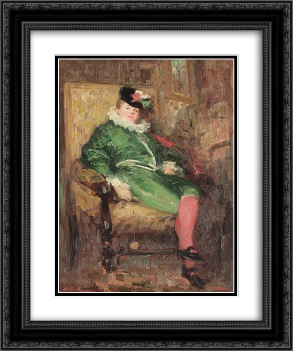 Columbine in Green 20x24 Black Ornate Wood Framed Art Print Poster with Double Matting by Grigorescu, Nicolae