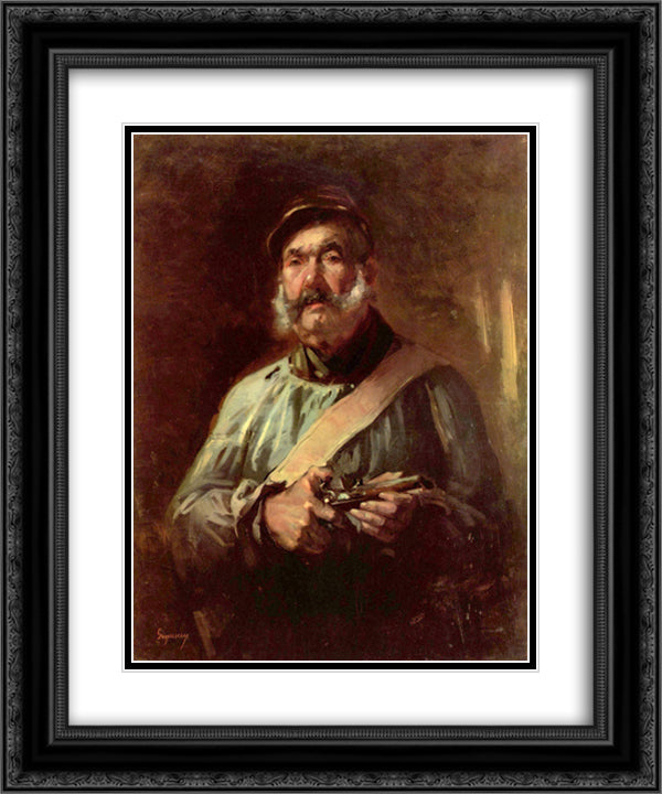 Guardian of Chailly 20x24 Black Ornate Wood Framed Art Print Poster with Double Matting by Grigorescu, Nicolae
