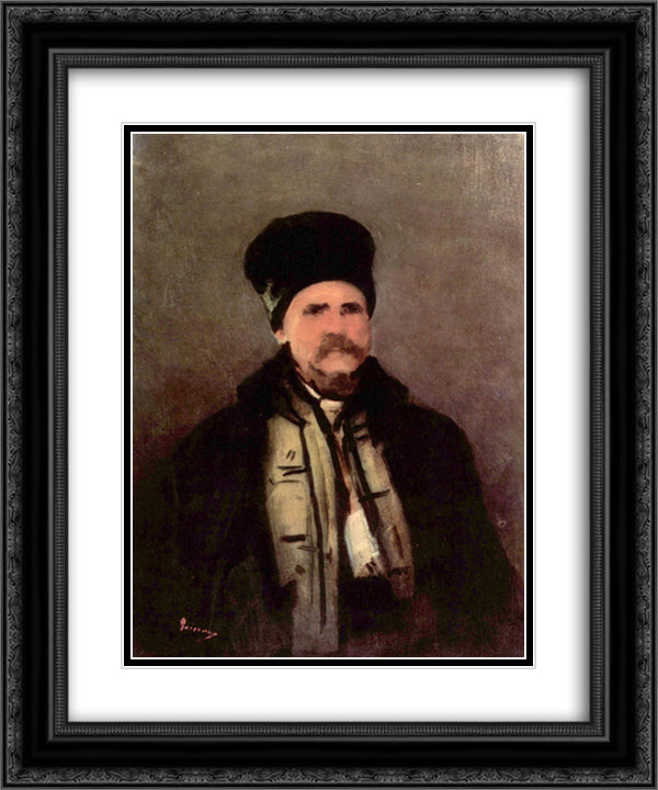 Mountaineer 20x24 Black Ornate Wood Framed Art Print Poster with Double Matting by Grigorescu, Nicolae