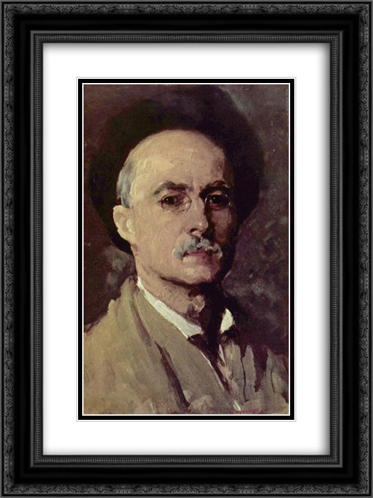 Self Portrait 18x24 Black Ornate Wood Framed Art Print Poster with Double Matting by Grigorescu, Nicolae