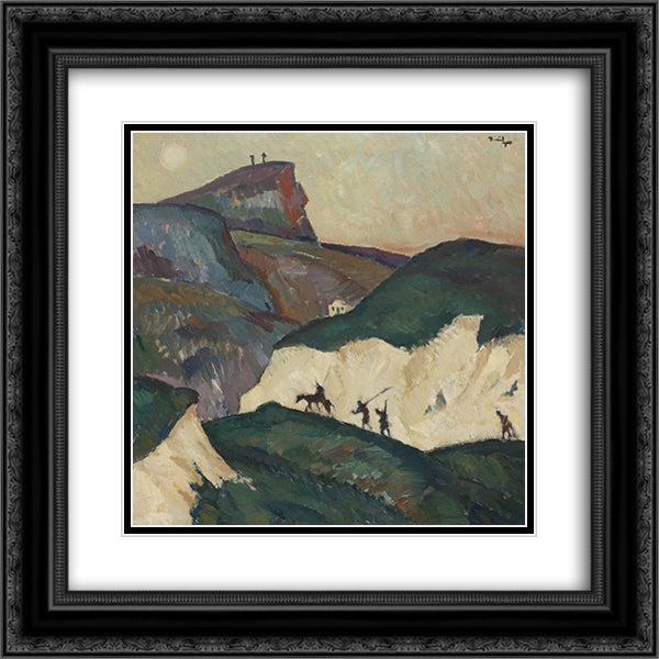 Calvary 20x20 Black Ornate Wood Framed Art Print Poster with Double Matting by Tonitza, Nicolae