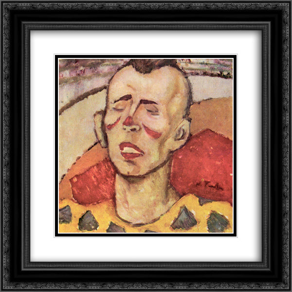 Clown 20x20 Black Ornate Wood Framed Art Print Poster with Double Matting by Tonitza, Nicolae