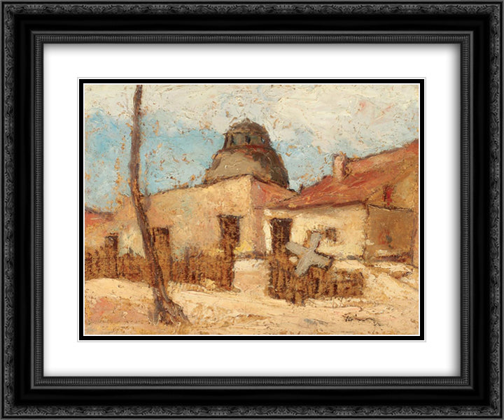 Kardjali Landscape 24x20 Black Ornate Wood Framed Art Print Poster with Double Matting by Tonitza, Nicolae