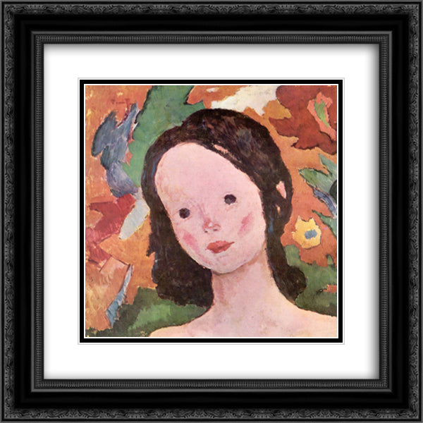 Little Girl 20x20 Black Ornate Wood Framed Art Print Poster with Double Matting by Tonitza, Nicolae