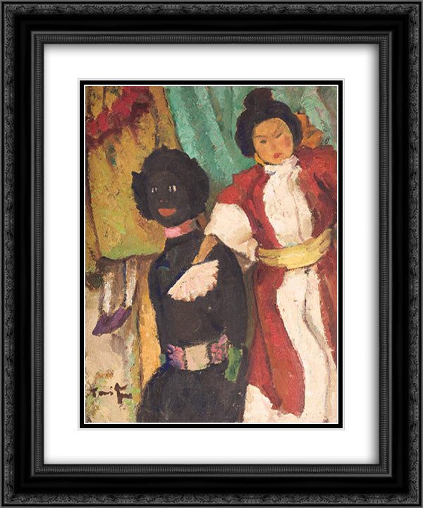 Puppets 20x24 Black Ornate Wood Framed Art Print Poster with Double Matting by Tonitza, Nicolae