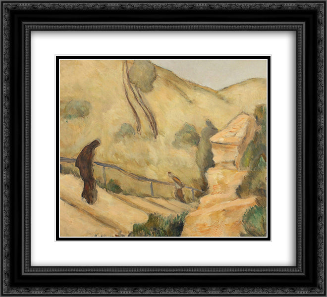 Sad day in Balchik 22x20 Black Ornate Wood Framed Art Print Poster with Double Matting by Tonitza, Nicolae